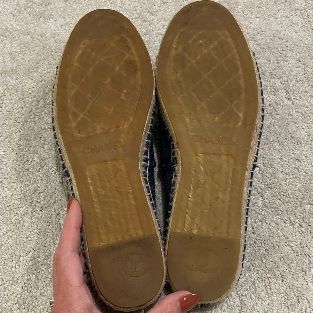 CHANEL Navy and Black Espadrilles Authentic - Picture 6 of 7